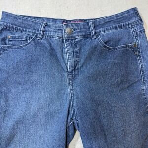 Gloria Vanderbilt Leona Blue Denim Bermuda Shorts Womens Size 8 Medium Stretch